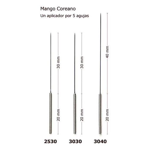 Agujas Dong Bang mango coreano mango spring 0,25 mm x 30 mm - Imagen 2